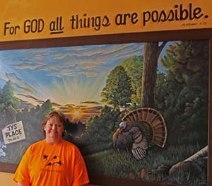 Lois Batzler, owner of Ty’s Place in downtown Campbellsport, will be sorry to see St. Joseph Convent close as several of the sisters from the convent frequent her restaurant where the main fare is chicken wings, hamburgers and pizza. The restaurant is dedicated to Batzler’s son, Tyler, who was killed in a traffic accident two years ago. (Catholic Herald photo by Steve Wideman)
